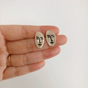 Brass Face Earrings | Therese Keumpel Jewelry